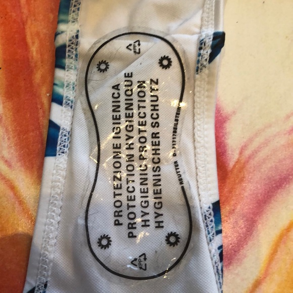 Blue and white bikini top and bottom (new!) - Picture 4 of 4